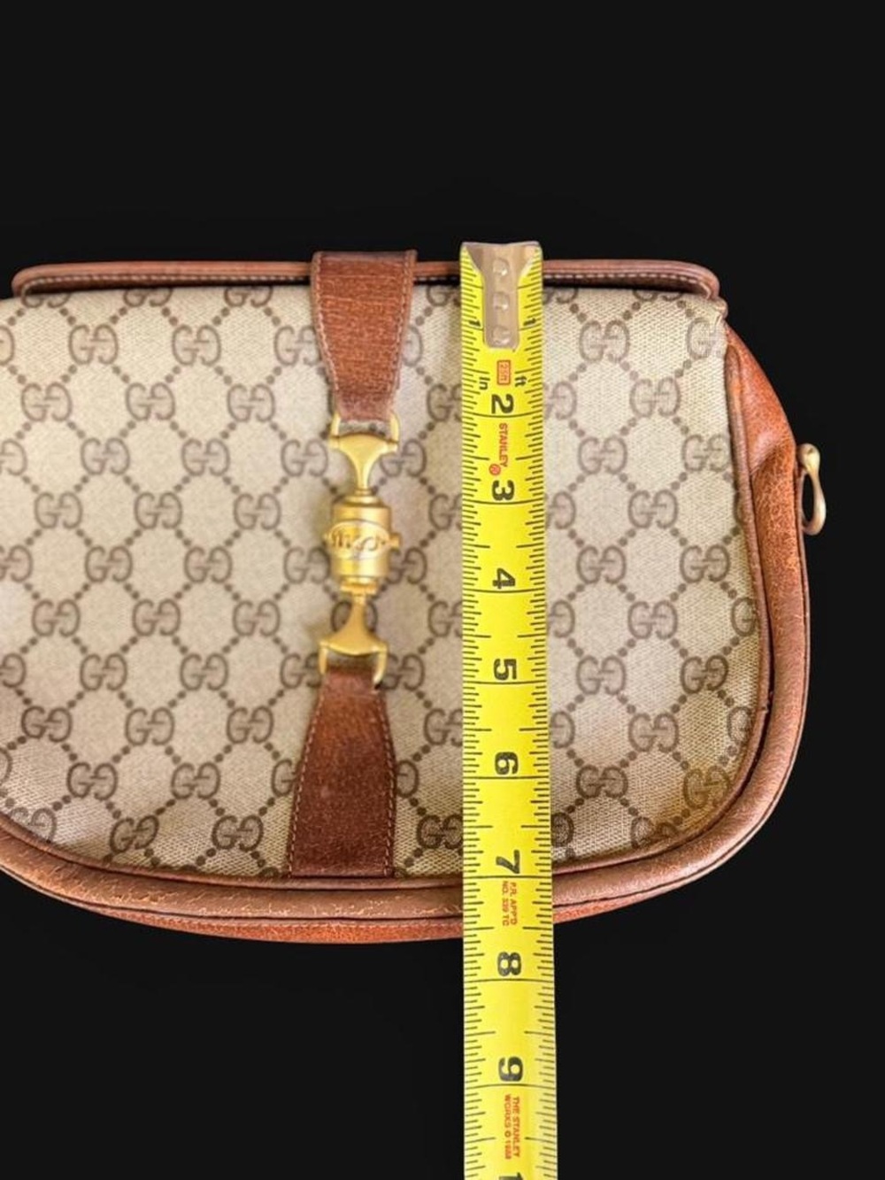 Gucci Beige Brown GG Canvas Horsebit Crossbody Bag -No Strap - Picture 10 of 11